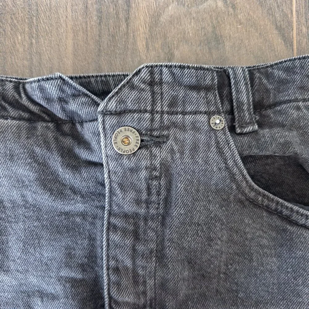 Free People She’s All That Black Denim Mini Skirt Size 28